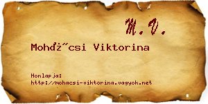 Mohácsi Viktorina névjegykártya